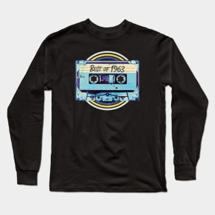 Retro Best of 1963 Mixtape Audio Cassette Tape // Funny Vintage 1963 Birthday Long Sleeve T-Shirt